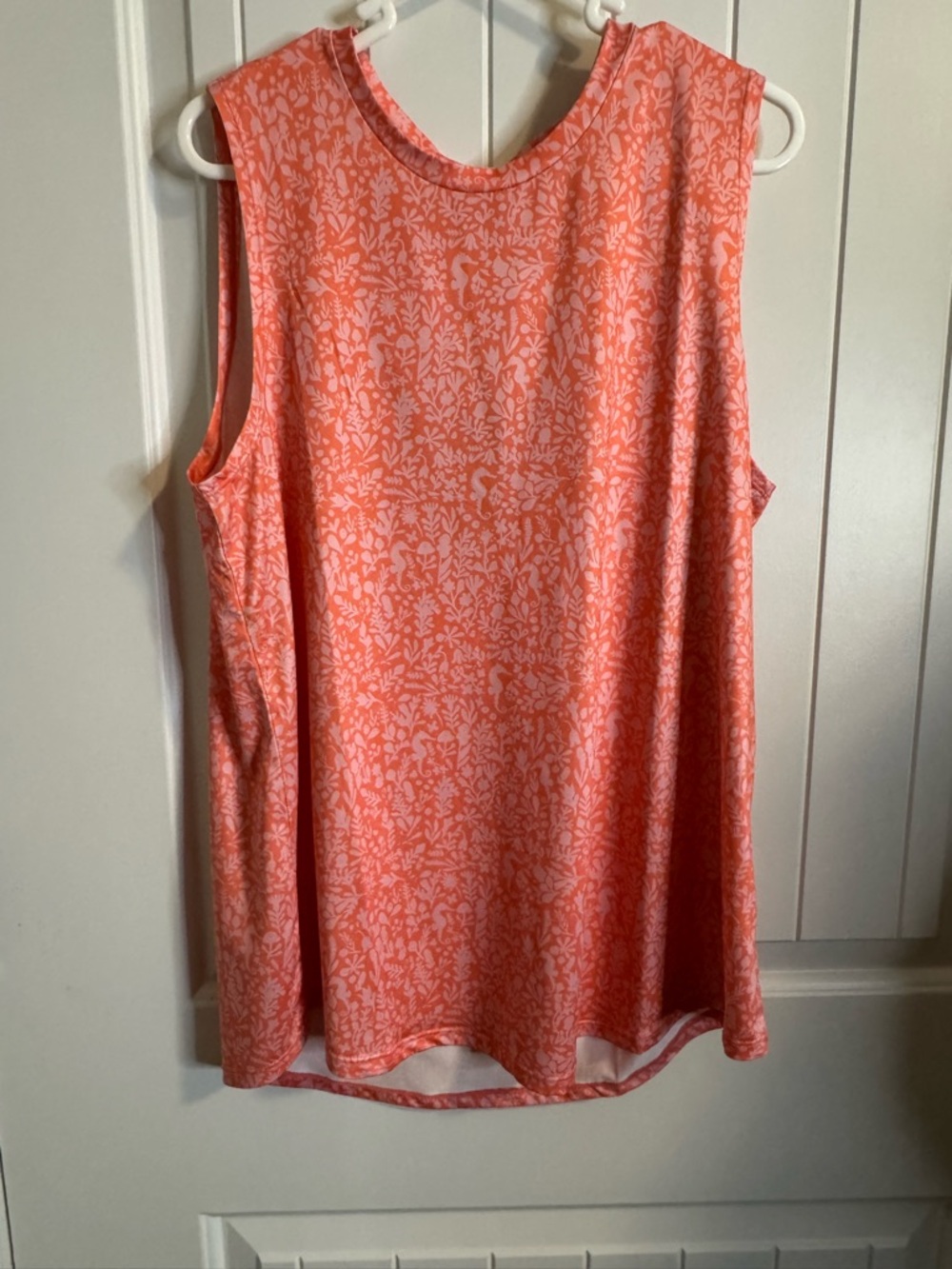 AFTCO Sandbar Tank Top Coral Floral Print Performance Sleeveless Shirt - Picture 2 of 6